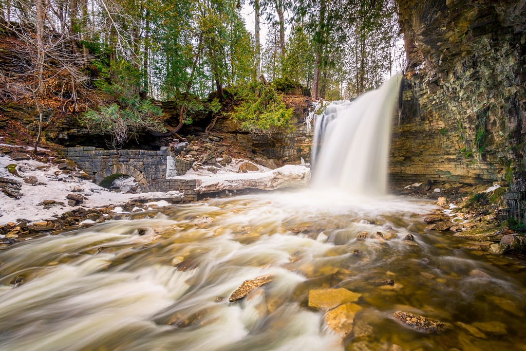 Real Estate 13 by Snapscene Photography Rushing Hilton Falls next to old ruin stone mill