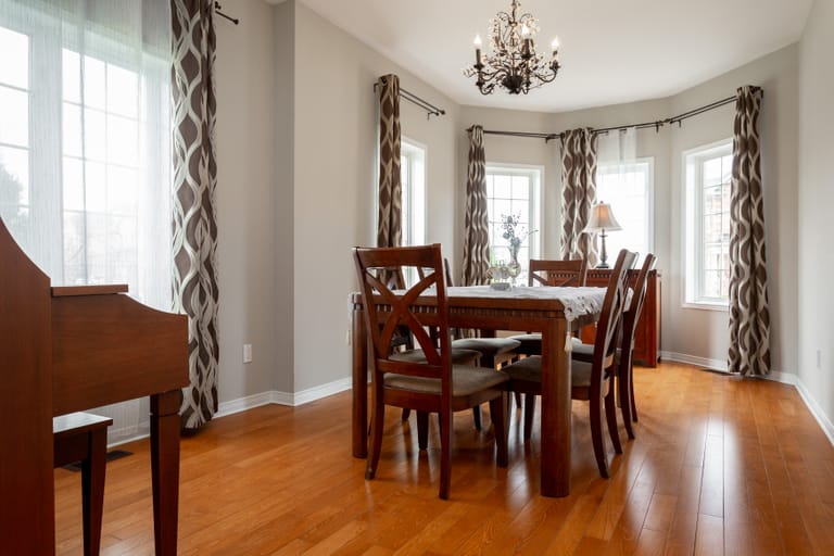 Classic dining room setting for a real estate listing at 4660 Kurtz Road