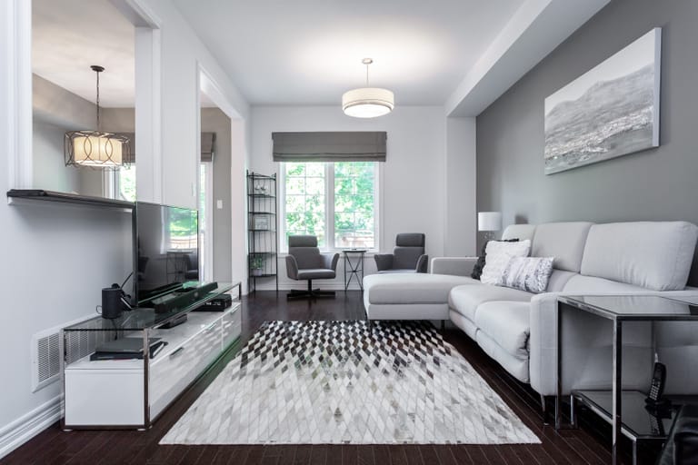 Modern and bright living room area from 5-2086 Ghent Avenue for Real Estate