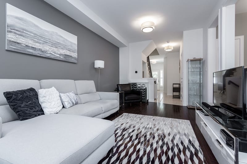 Modern Condo Living Area at 5-2086 Ghent Avenue for real estate