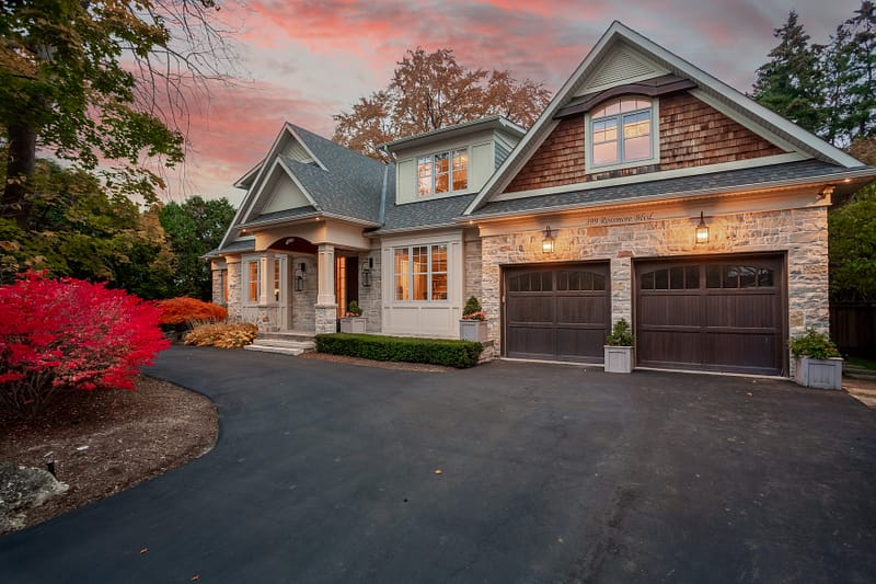 Luxury home at twilight sunset for real estate photography in Burlington Ontario Canada
