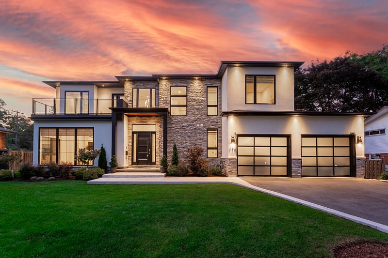 Real Estate Twilight Photography of a Modern Custom Luxury Home