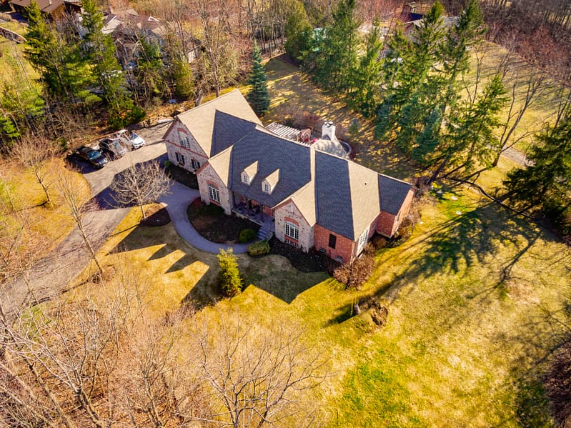 Aerial Photo of a Country Home for Real Estate